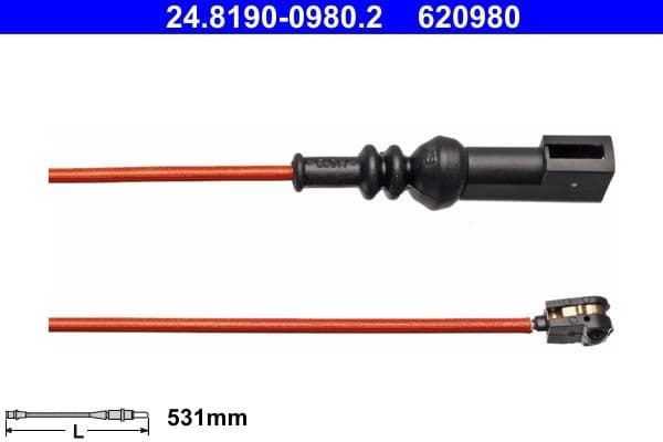 senzor de avertizare,uzura placute de frana ATE 24.8190-0980.2