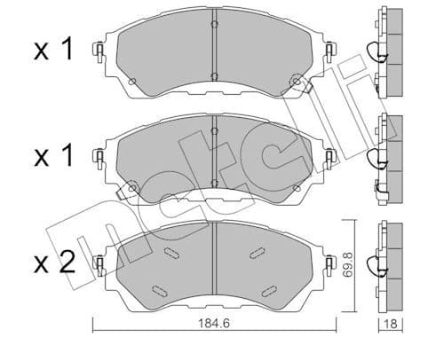 set placute frana,frana disc METELLI 22-1343-1