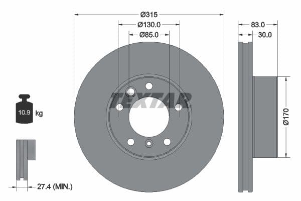 Disc frana TEXTAR PRO+ 92304905