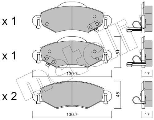 set placute frana,frana disc METELLI 22-0421-0