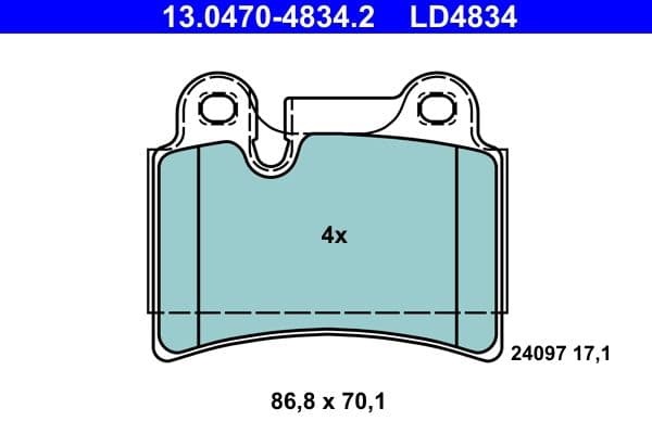set placute frana,frana disc ATE Ceramic 13.0470-4834.2