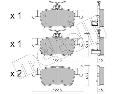set placute frana,frana disc METELLI 22-1131-0