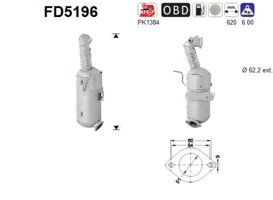 Filtru funingine/particule, sist.de esapament AS-PL FD5196