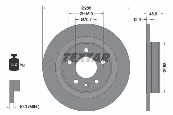 Disc frana TEXTAR PRO 92314603