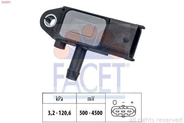 Senzor, presiune gaze evacuare FACET Made in Italy - OE Equivalent 10.3273