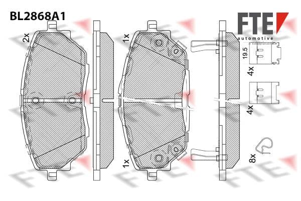 set placute frana,frana disc FTE 9011108