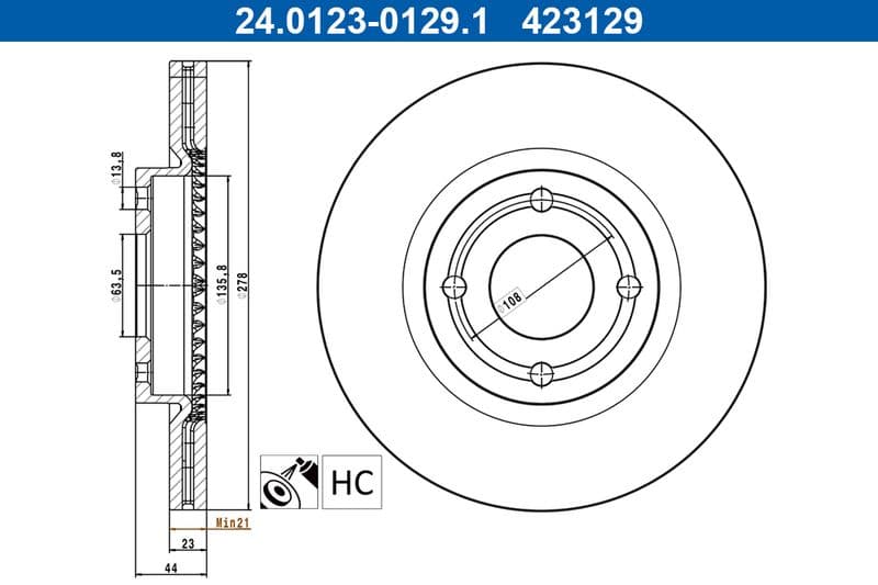 Disc frana ATE 24.0123-0129.1