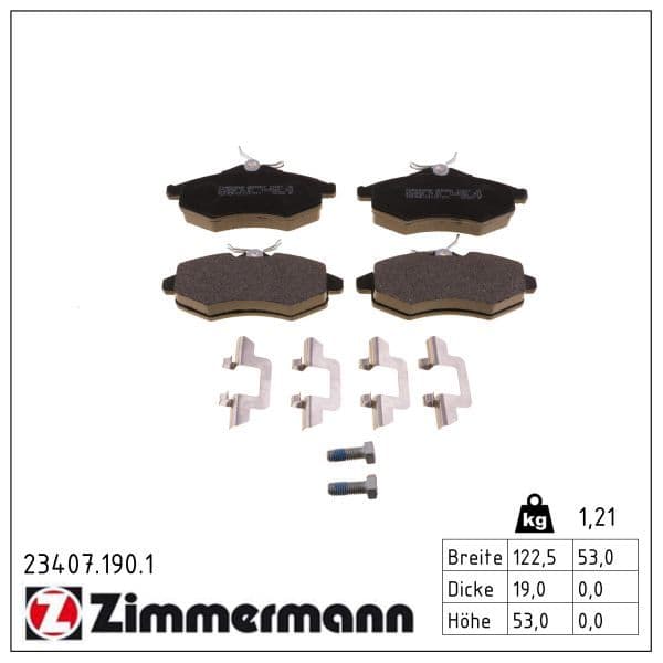 set placute frana,frana disc ZIMMERMANN 23407.190.1