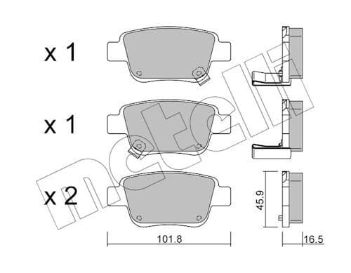 set placute frana,frana disc METELLI 22-0451-0