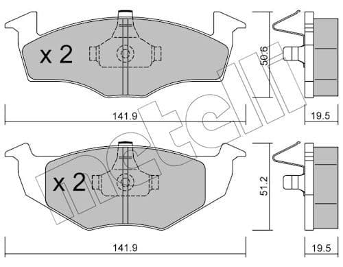 set placute frana,frana disc METELLI 22-0206-1