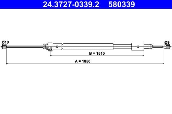 Cablu, frana de parcare ATE 24.3727-0339.2