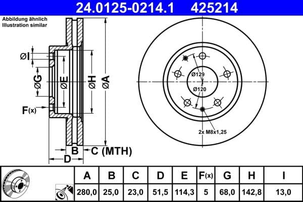 Disc frana ATE 24.0125-0214.1