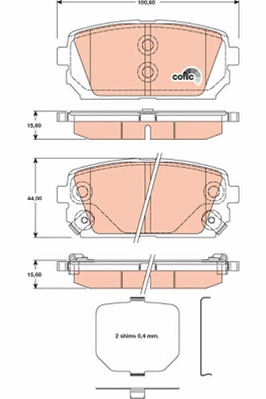 set placute frana,frana disc TRW COTEC GDB3462