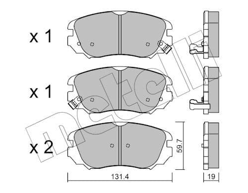 set placute frana,frana disc METELLI 22-0841-0