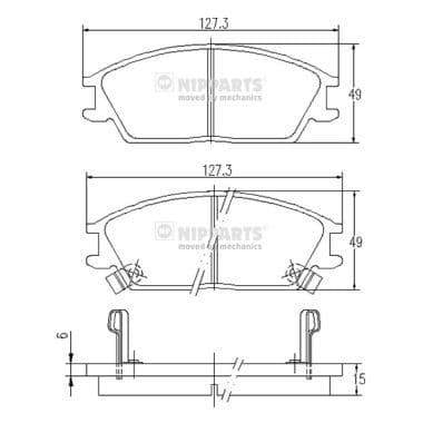 set placute frana,frana disc NIPPARTS J3600539