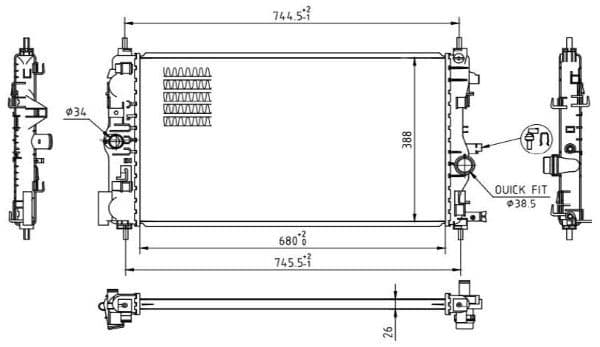 Radiator, racire motor MTR 13054876