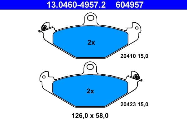 set placute frana,frana disc ATE 13.0460-4957.2