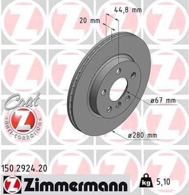 Disc frana ZIMMERMANN COAT Z 150.2924.20
