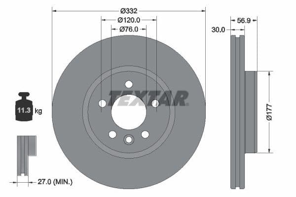 Disc frana TEXTAR PRO+ 92307705