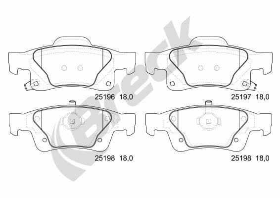 set placute frana,frana disc BRECK 25196 00 554 00