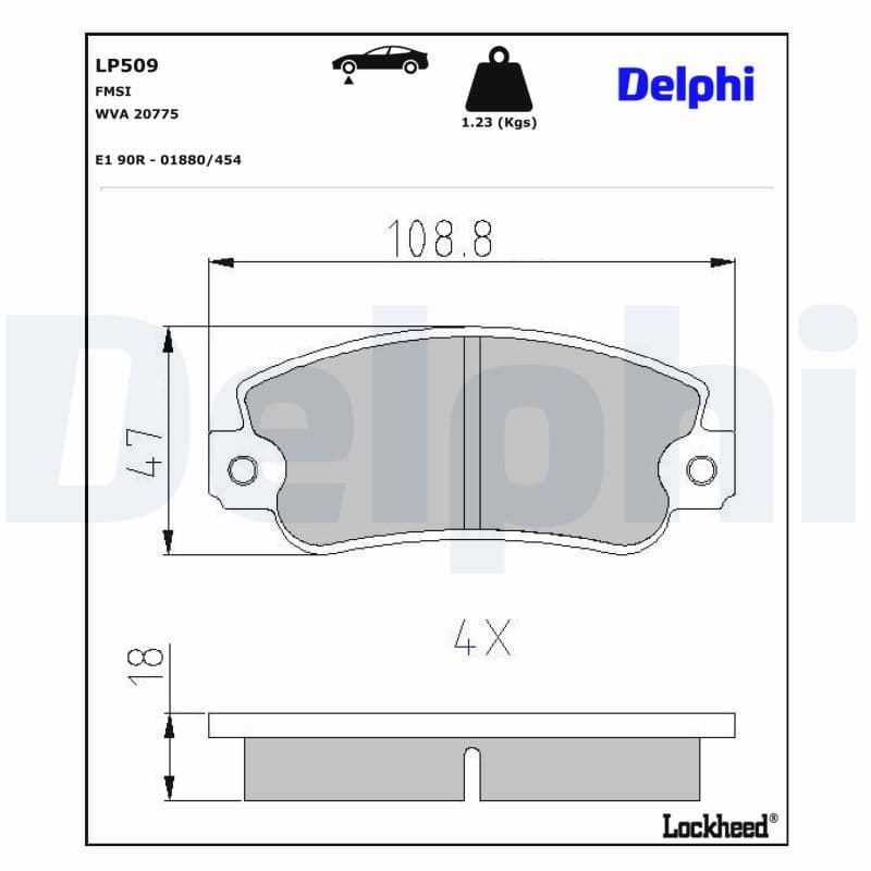 set placute frana,frana disc DELPHI LP509