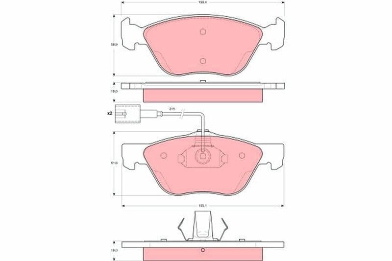 set placute frana,frana disc TRW GDB1602
