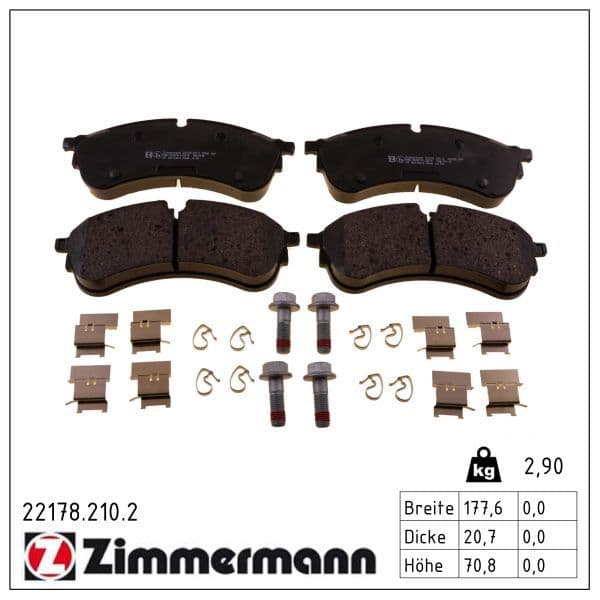 set placute frana,frana disc ZIMMERMANN 22178.210.2