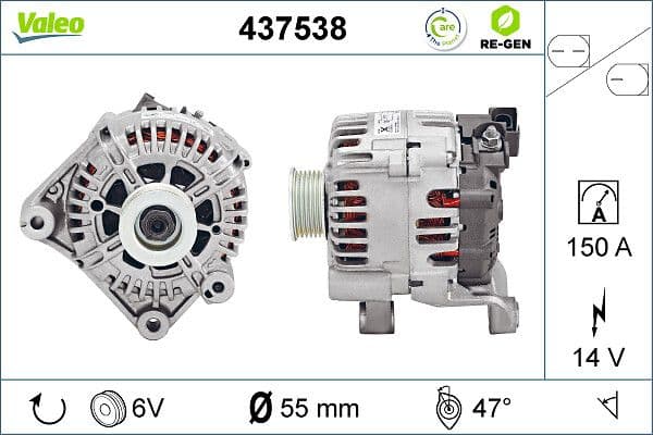 Generator / Alternator VALEO RE-GEN REMANUFACTURED 437538