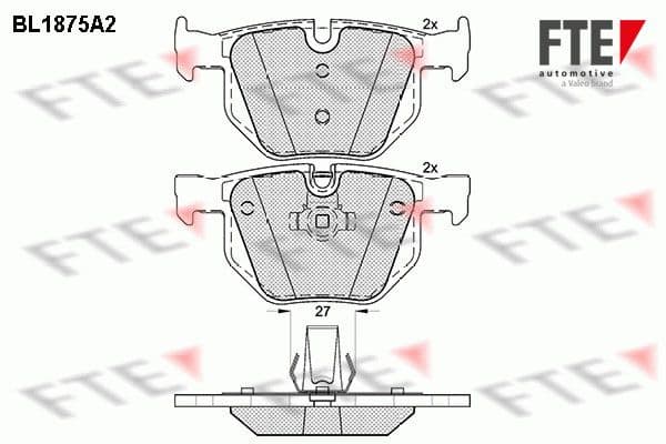 set placute frana,frana disc FTE 9010459