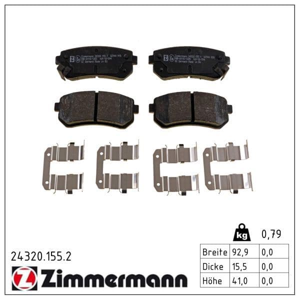 set placute frana,frana disc ZIMMERMANN 24320.155.2