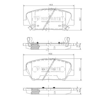 set placute frana,frana disc NIPPARTS N3600547