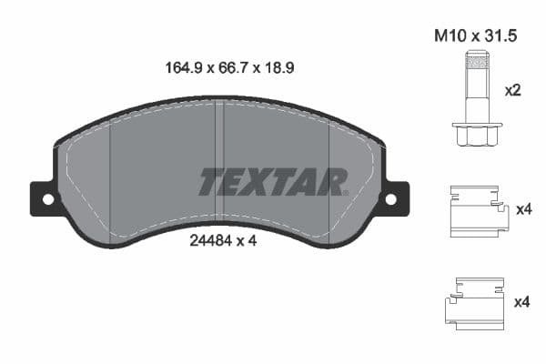 set placute frana,frana disc TEXTAR Q+ 2448404
