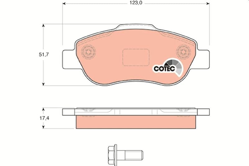 set placute frana,frana disc TRW COTEC GDB1589