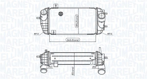 Intercooler, compresor MAGNETI MARELLI 351319205770