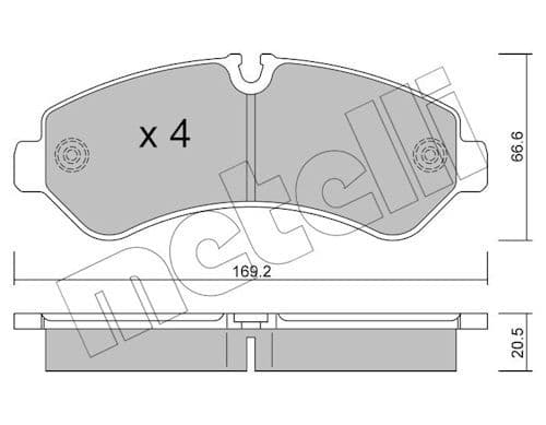 set placute frana,frana disc METELLI 22-1276-0