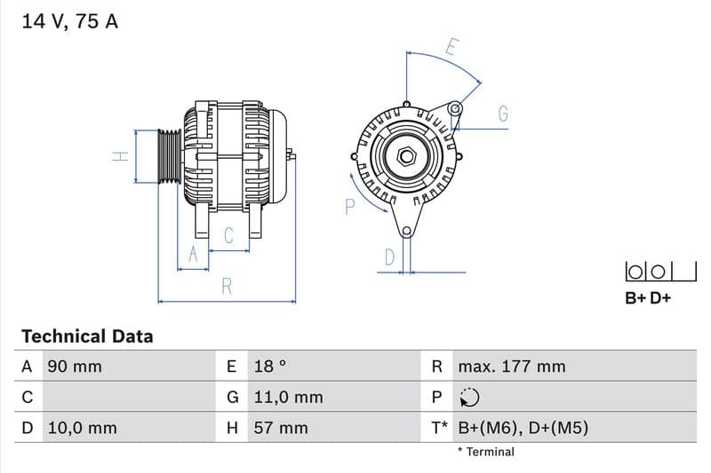 Generator / Alternator BOSCH 0 986 049 131