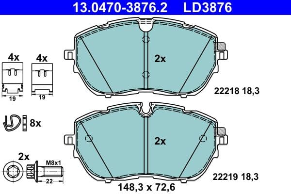 set placute frana,frana disc ATE Ceramic 13.0470-3876.2