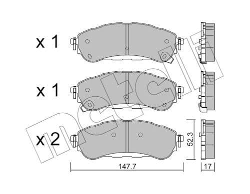 set placute frana,frana disc METELLI 22-1344-0