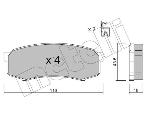 set placute frana,frana disc METELLI 22-0432-0