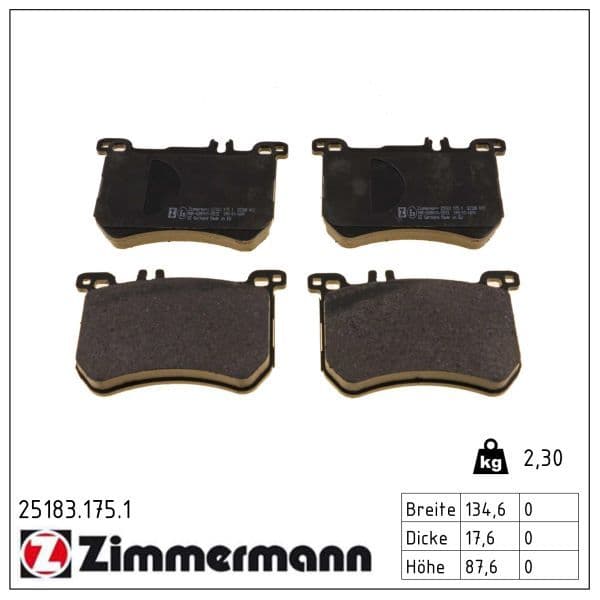 set placute frana,frana disc ZIMMERMANN 25183.175.1