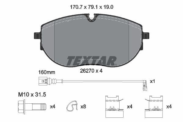 set placute frana,frana disc TEXTAR Q+ 2627001