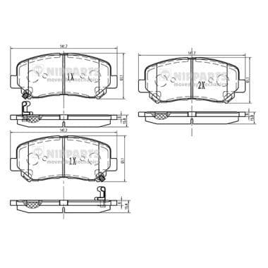 set placute frana,frana disc NIPPARTS N3603073