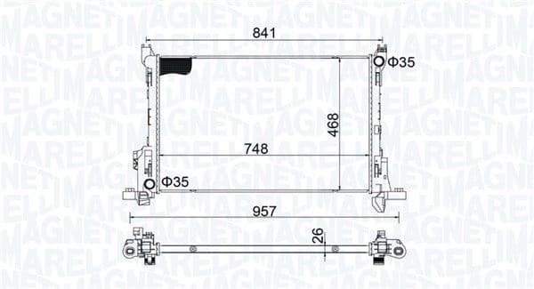 Radiator, racire motor MAGNETI MARELLI 350213207800