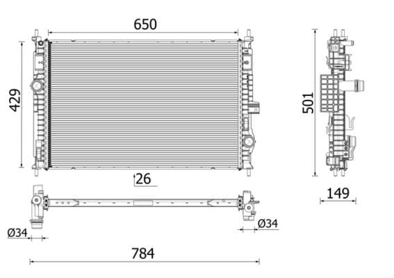 Radiator, racire motor MAHLE BEHR *** PREMIUM LINE *** CR 2710 000P