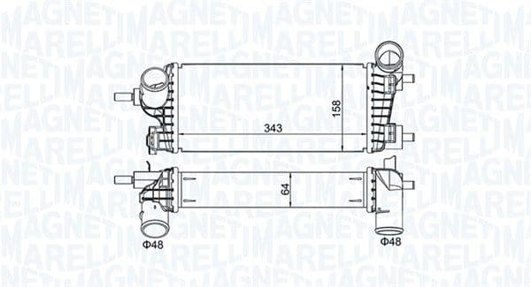 Intercooler, compresor MAGNETI MARELLI 351319205550