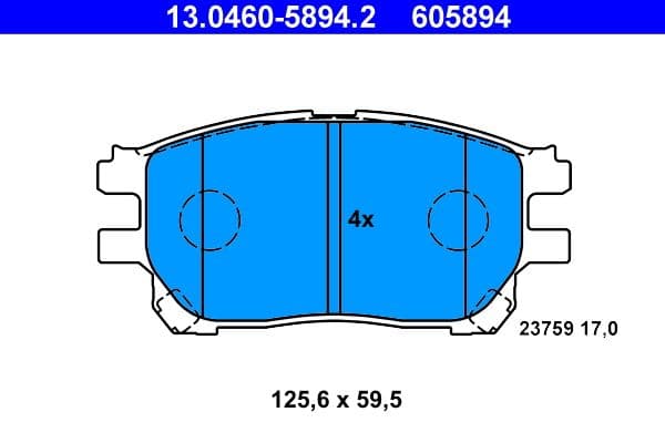 set placute frana,frana disc ATE 13.0460-5894.2