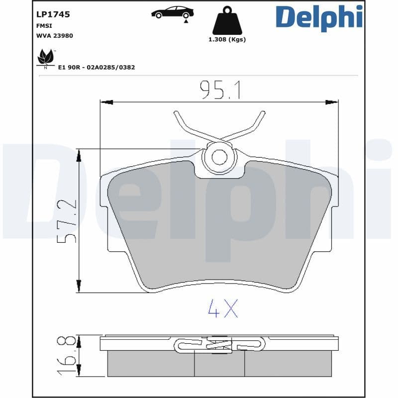 set placute frana,frana disc DELPHI LP1745