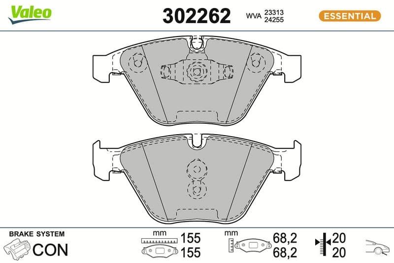 set placute frana,frana disc VALEO ESSENTIAL 302262
