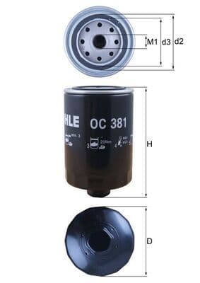 Filtru ulei MAHLE OC 381