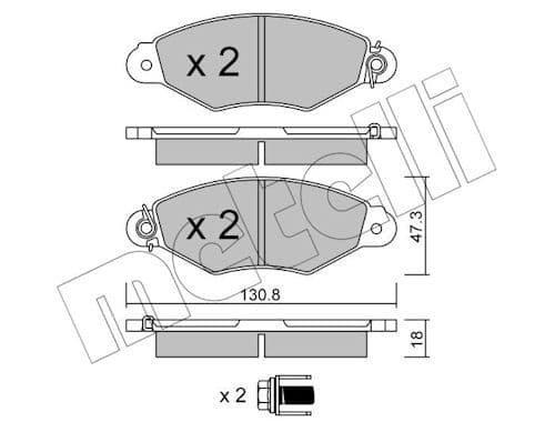 set placute frana,frana disc METELLI 22-0253-0